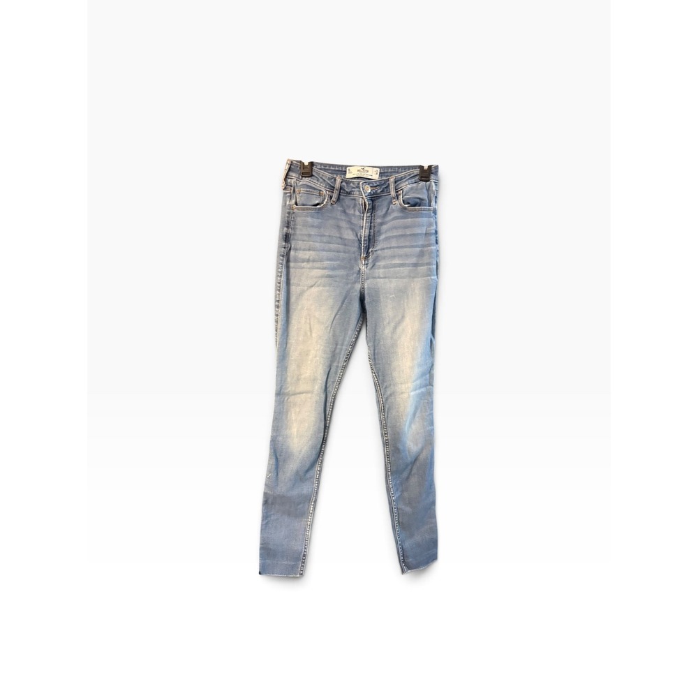 Hollister Curvy Ultra High-Rise Super Skinny Jeans Light Wash Raw Hem W29 L30 9L